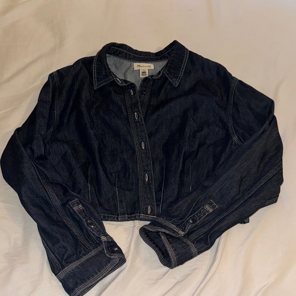 Madewell Dark Denim Cropped Jacket